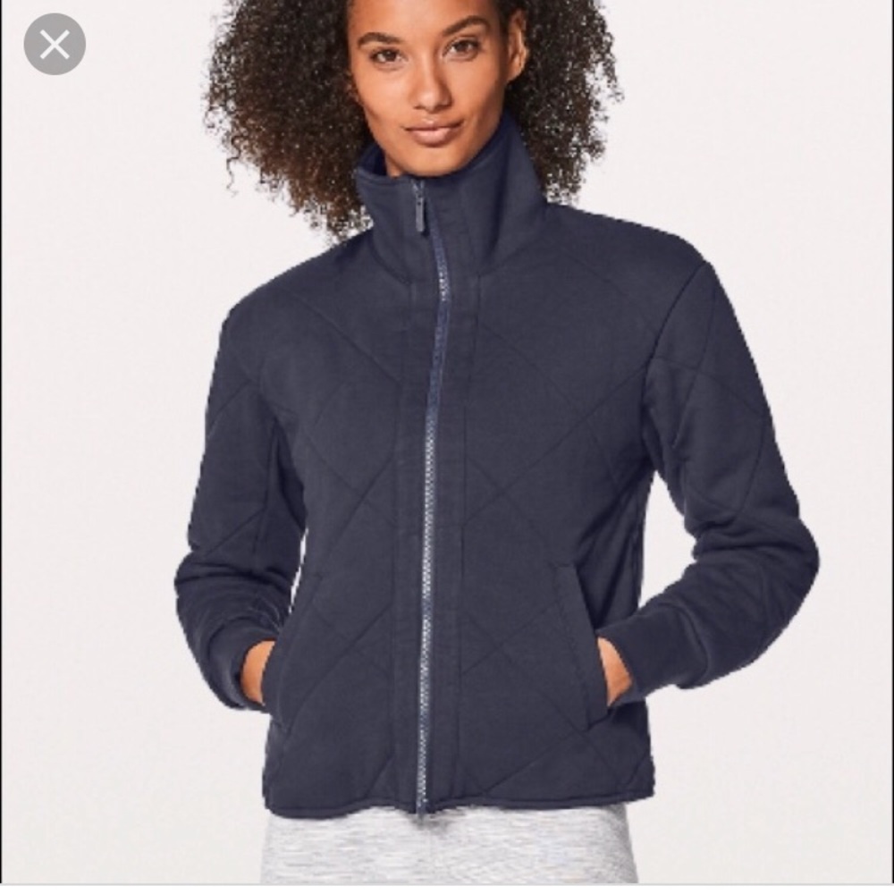 Lululemon forever warm jacket midnight blue sz 8